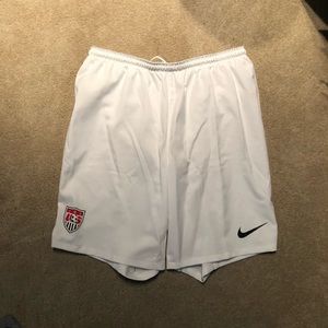 USWNT 3 Star white soccer shorts